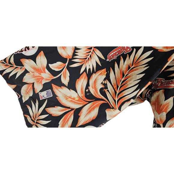 San Francisco Giants Rayon Spooner Aloha Robe L/XL Cotton Hawaiian Floral Black - Picture 7 of 14